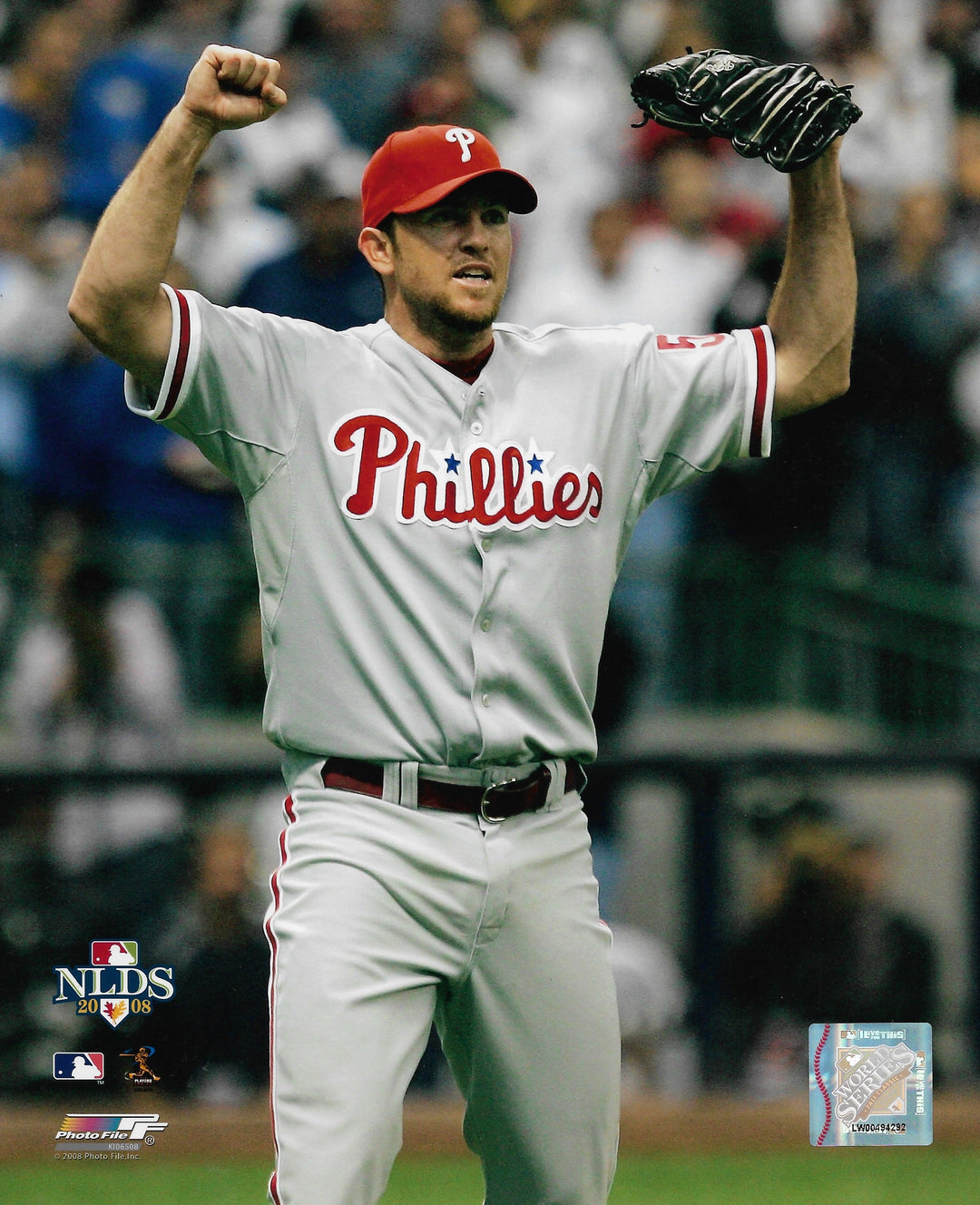 Brad Lidge 2008 Playoff Action Philadelphia Phillies 8" x 10" Baseball Photo