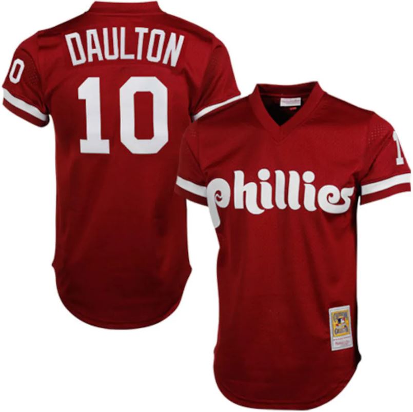 Darren Daulton Philadelphia Phillies Mitchell & Ness Maroon 1991 Batting Practice Jersey
