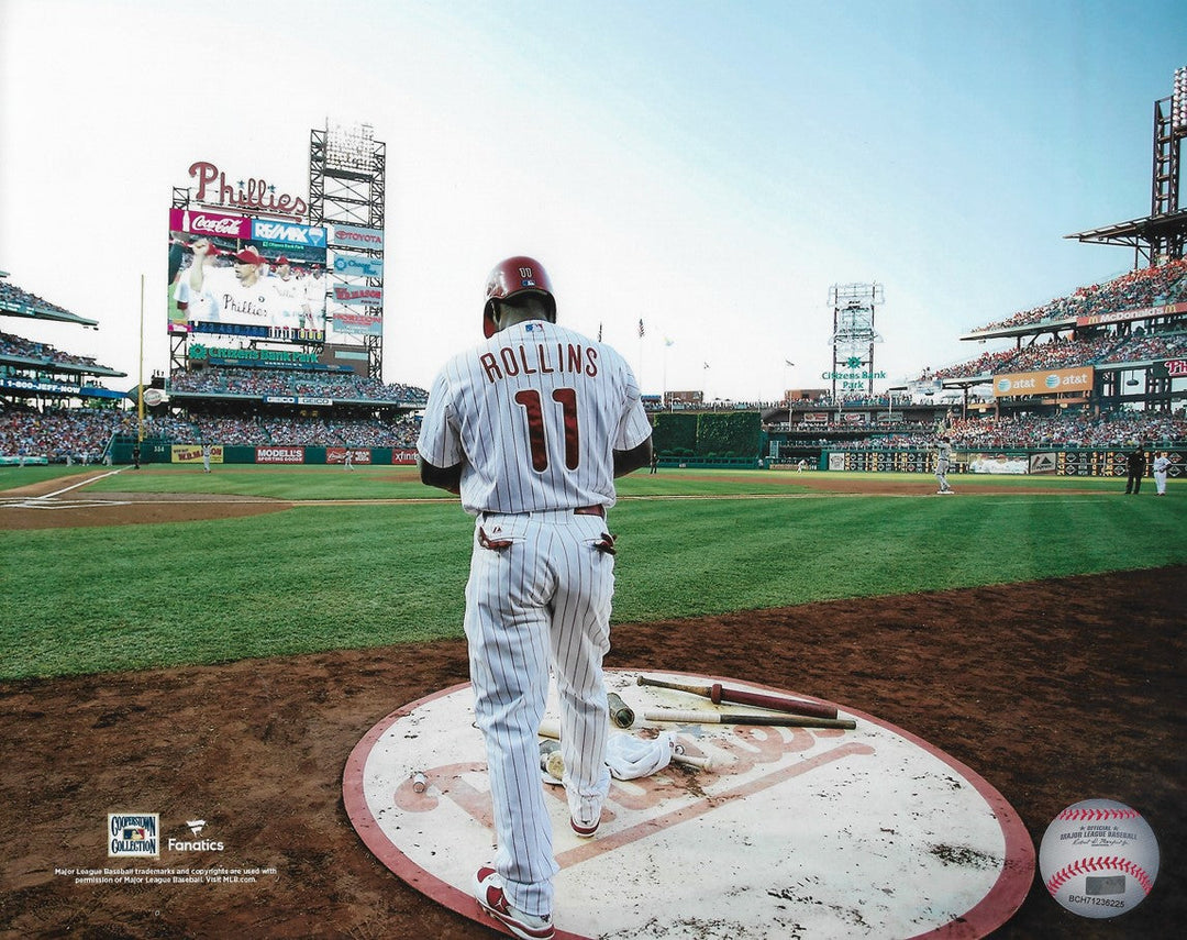 Jimmy Rollins Waits On Deck Philadelphia Phillies 8" x 10" Baseball Photo