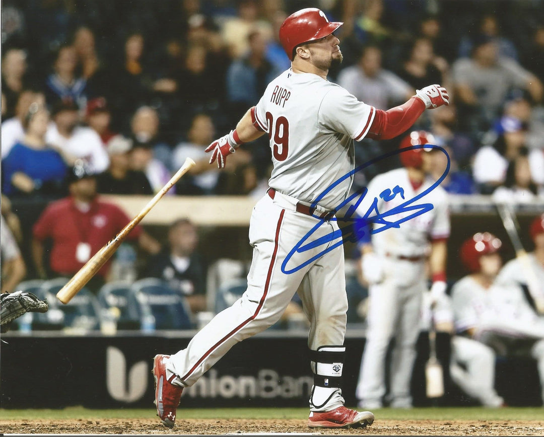 Cameron Rupp Swing Autographed Philadelphia Phillies Baseball Photo