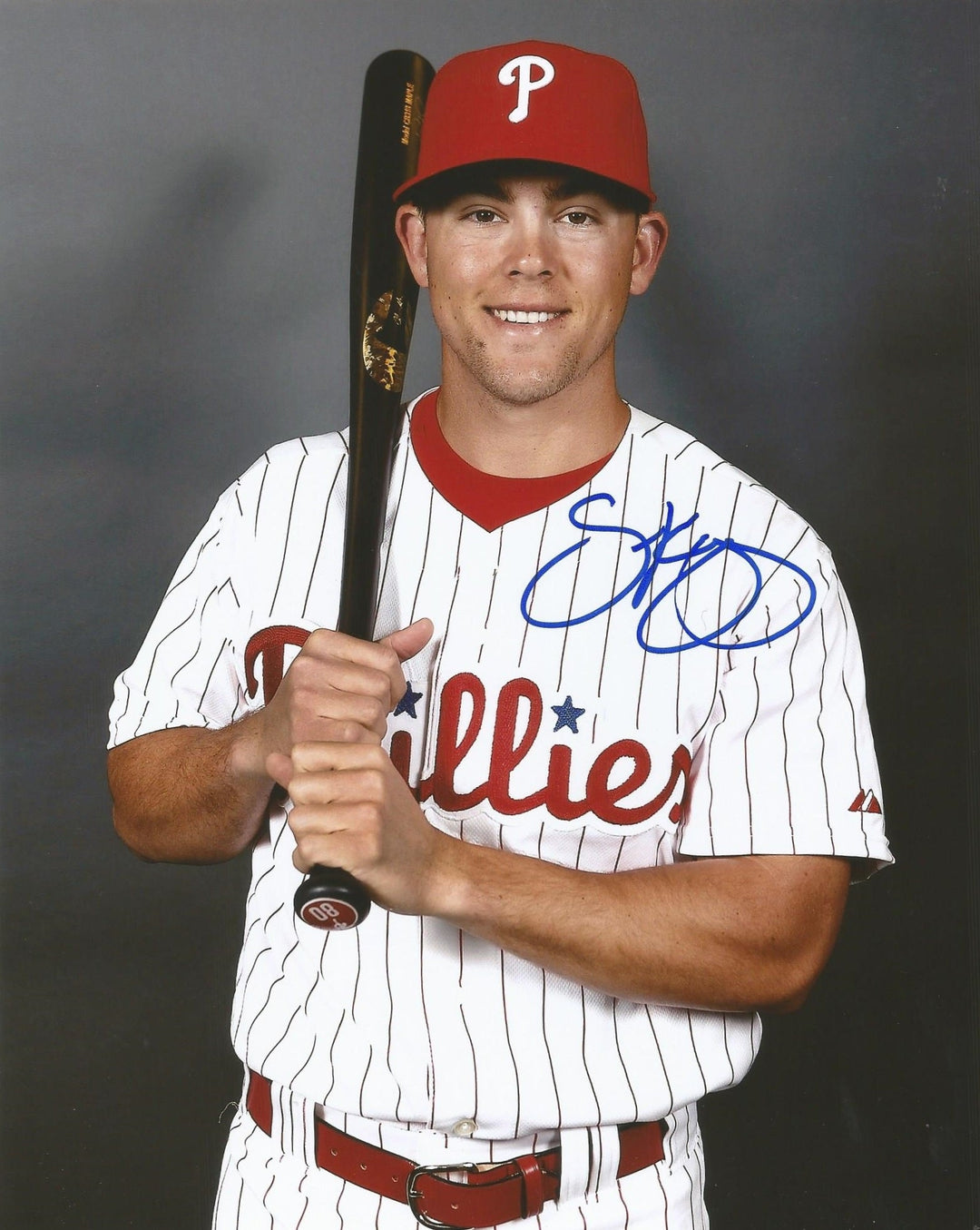 Scott Kingery Studio Pose Autographed Philadelphia Phillies 16" x 20" Baseball Photo