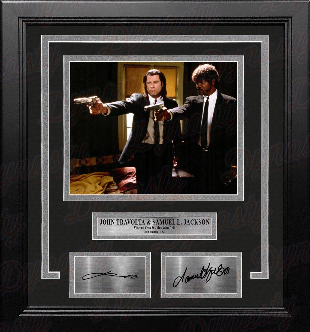 John Travolta & Samuel L. Jackson Pulp Fiction 8" x 10" Framed Photo with Engraved Autographs