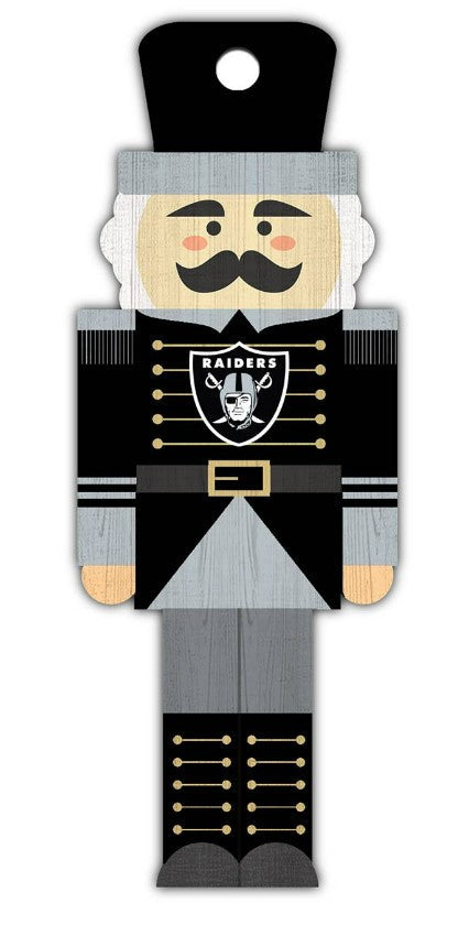 Las Vegas Raiders Wood Nutcracker Ornament