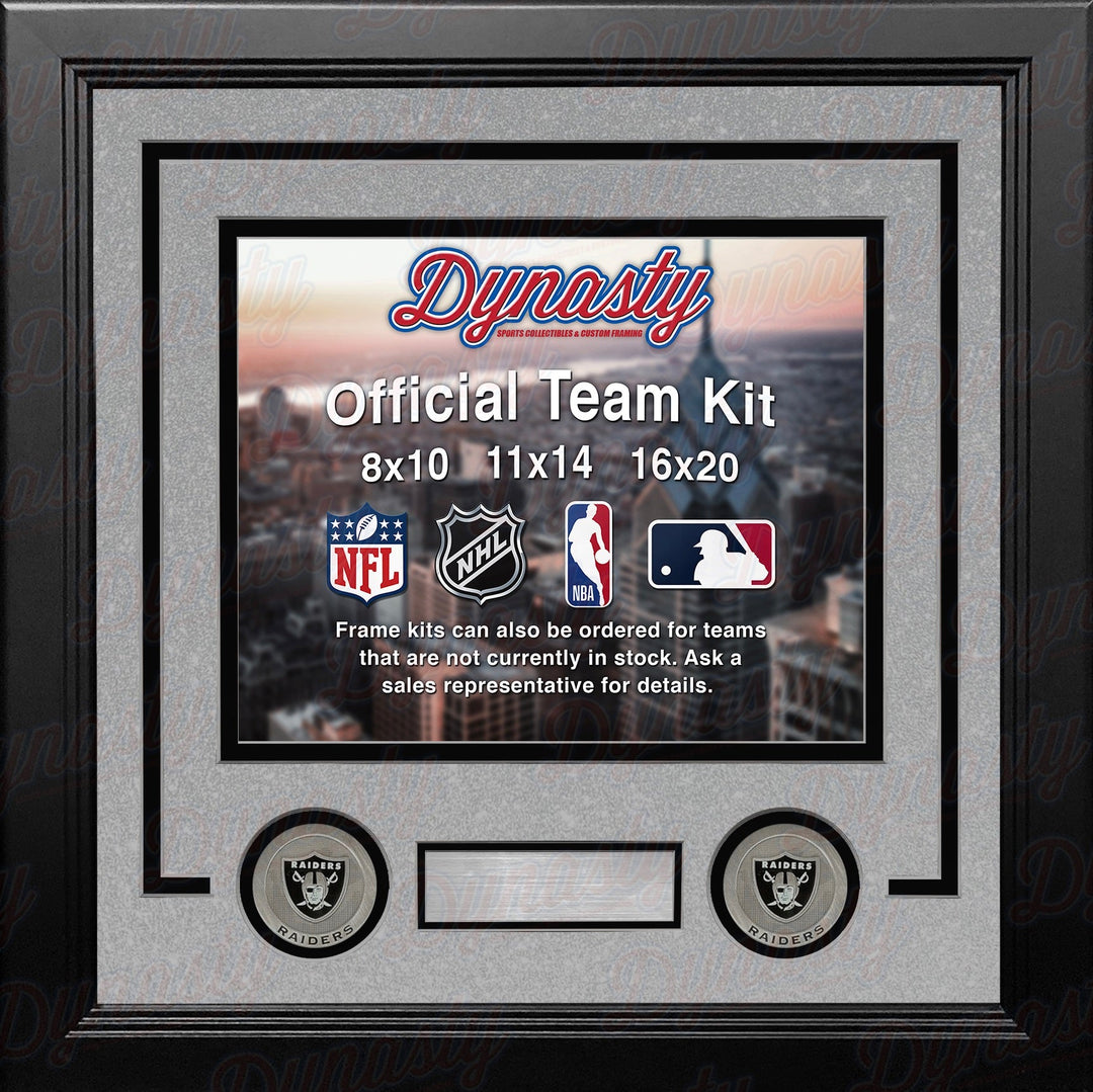 Las Vegas Raiders Silver Custom NFL Football 11x14 Picture Frame Kit