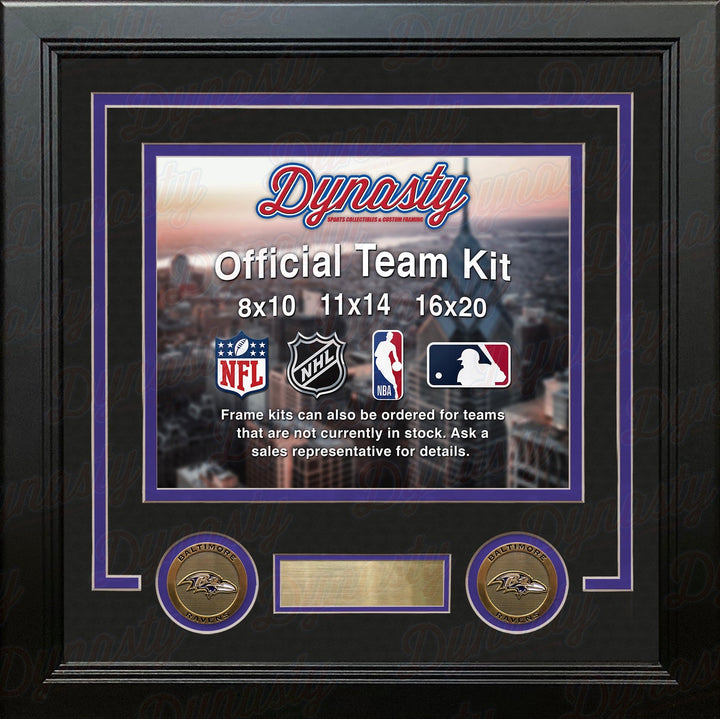 Baltimore Ravens Custom NFL Football 11x14 Picture Frame Kit (Multiple Colors)
