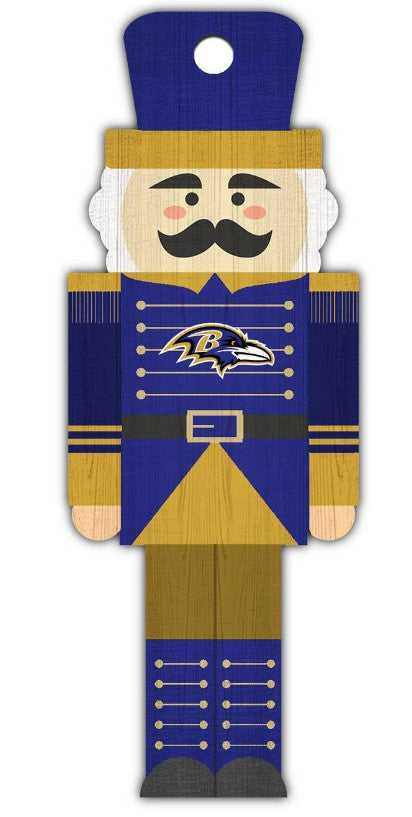 Baltimore Ravens Wood Nutcracker Ornament