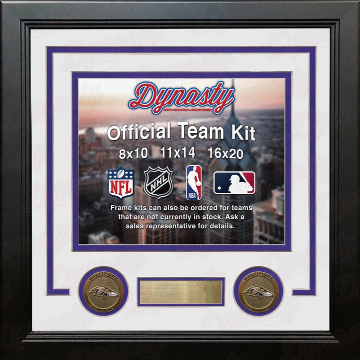 Baltimore Ravens Custom NFL Football 8x10 Picture Frame Kit (Multiple Colors)