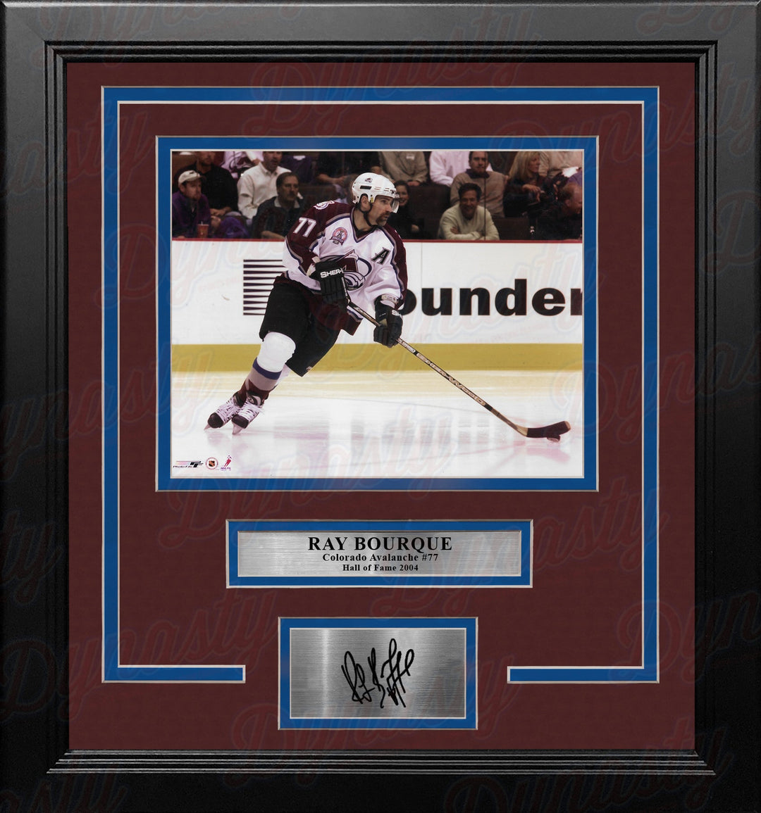 Ray Bourque in Action Colorado Avalanche 8" x 10" Framed Hockey Photo with Engraved Autograph