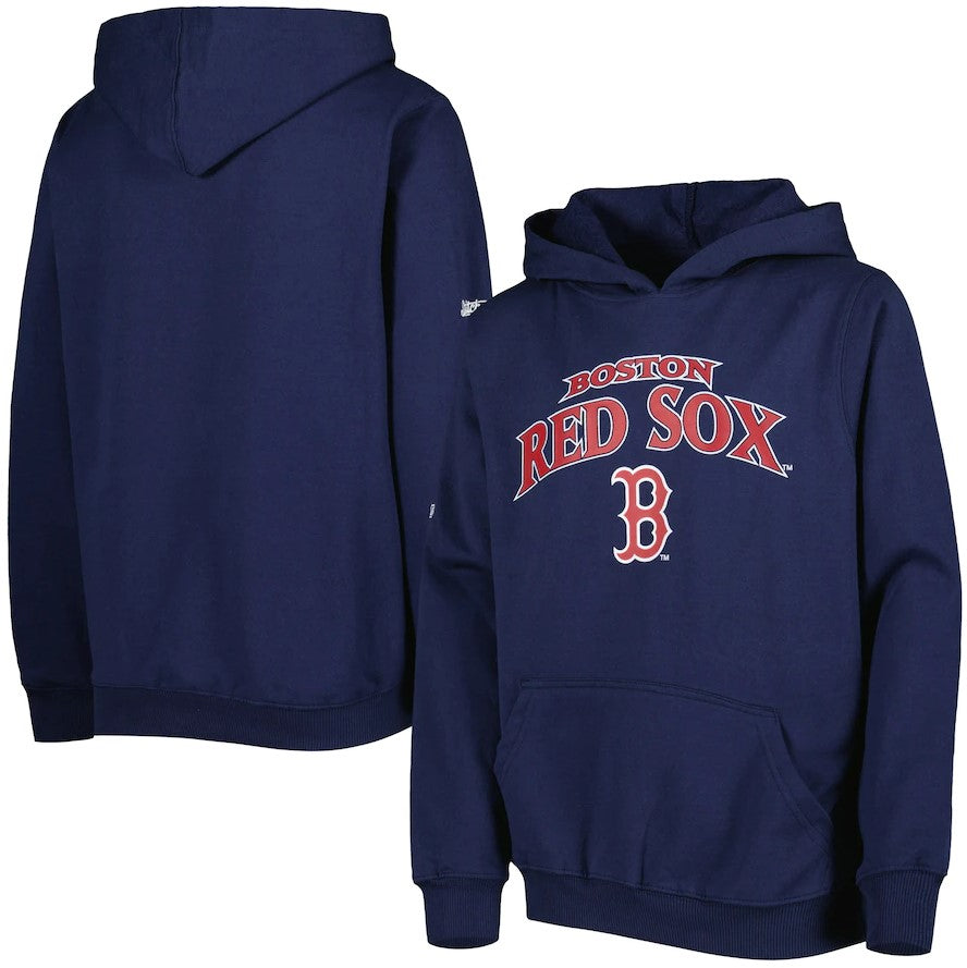 Boston Red Sox Stitches Youth Center Chest Pullover Hoodie - Navy