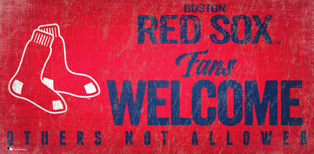 Boston Red Sox Fans Welcome Wood Sign