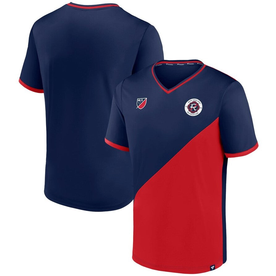New England Revolution Navy Blue Poly Striker Short-Sleeve V-Neck T-Shirt