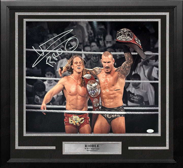 Riddle RK-Bro Autographed Framed WWE Wrestling Photo