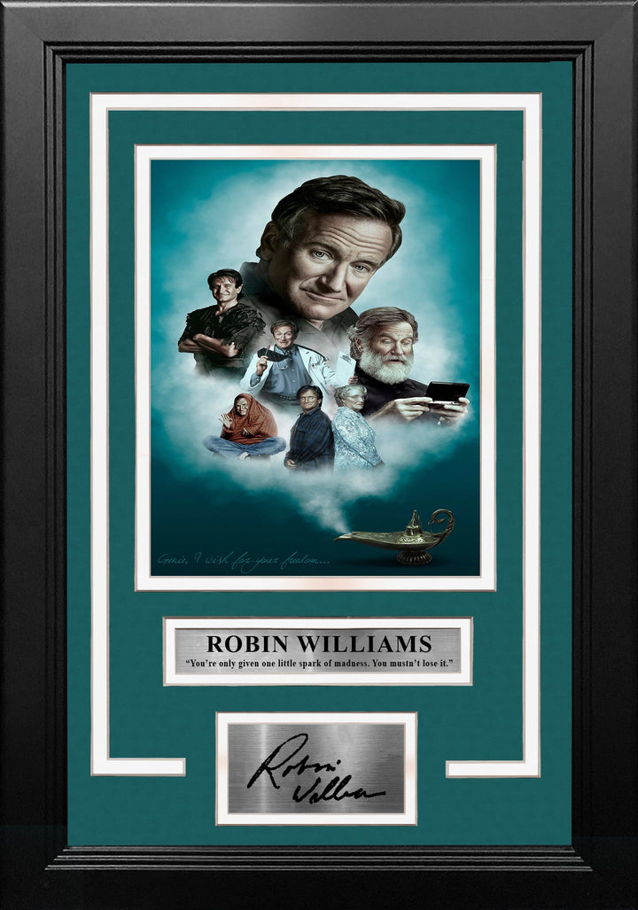 Robin Williams 8" x 10" Framed Collage Photo with Engraved Autograph