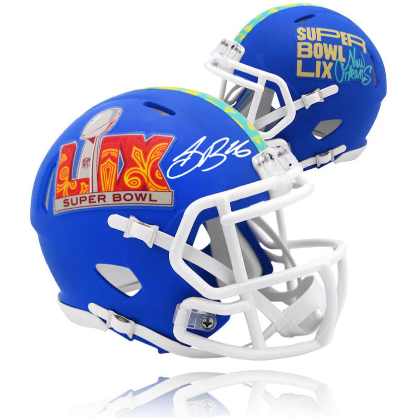 Saquon Barkley Philadelphia Eagles Autographed Super Bowl LIX Football Mini-Helmet