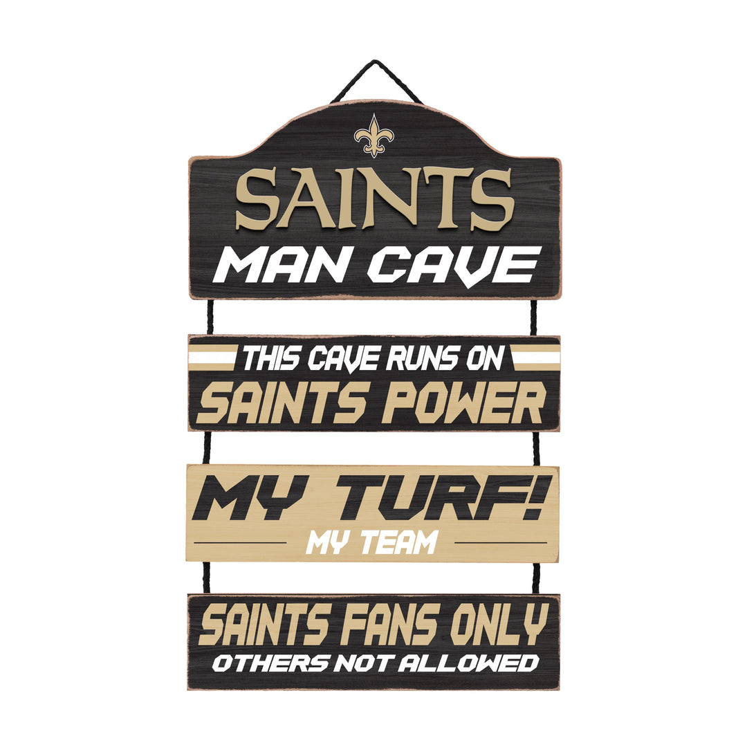 New Orleans Saints Wooden Man Cave Dangle Sign