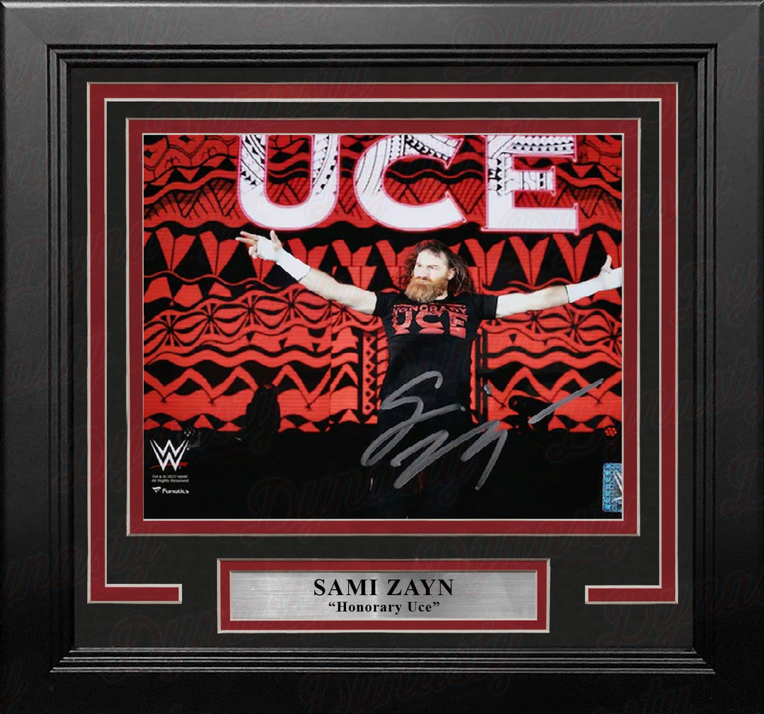 Sami Zayn Honorary Uce Entrance Autographed WWE Wrestling 8" x 10" Framed Photo