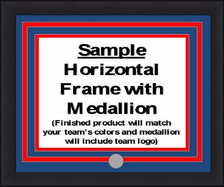 MLB Baseball Photo Picture Frame Kit - Tampa Bay Rays (Blue Matting, Gray Trim)