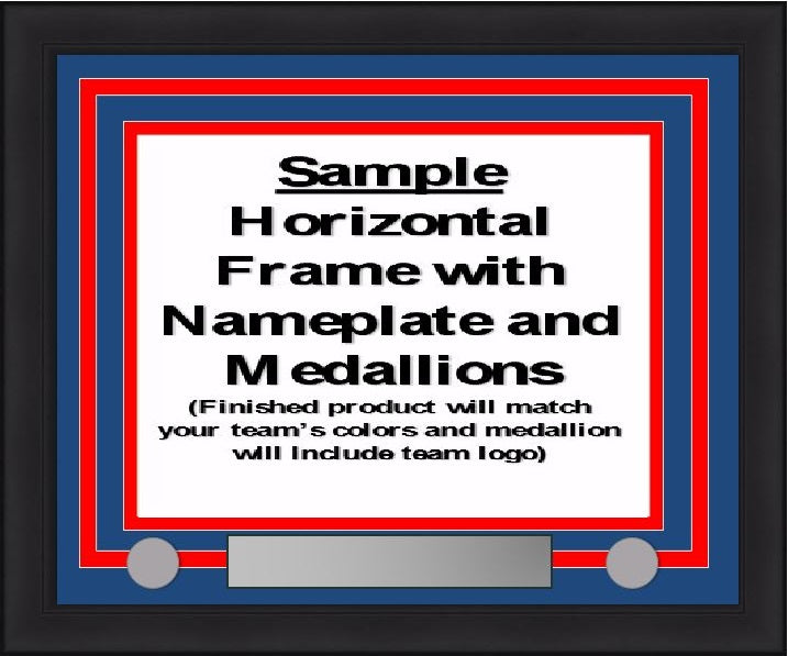 NHL Hockey Photo Picture Frame Kit - Hartford Whalers (Green Matting, Blue Trim)