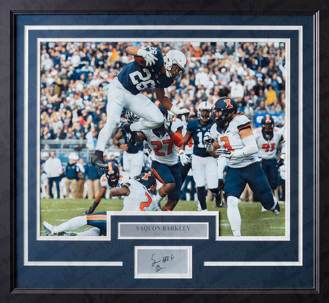 Saquon Barkley Penn State Nittany Lions College Football Framed Photo with Engraved Autograph