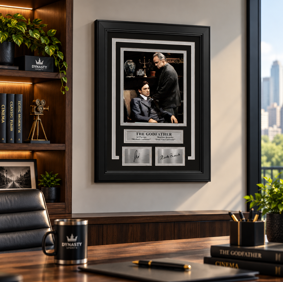 Marlon Brando & Al Pacino The Godfather 8" x 10" Framed Photo with Engraved Autographs