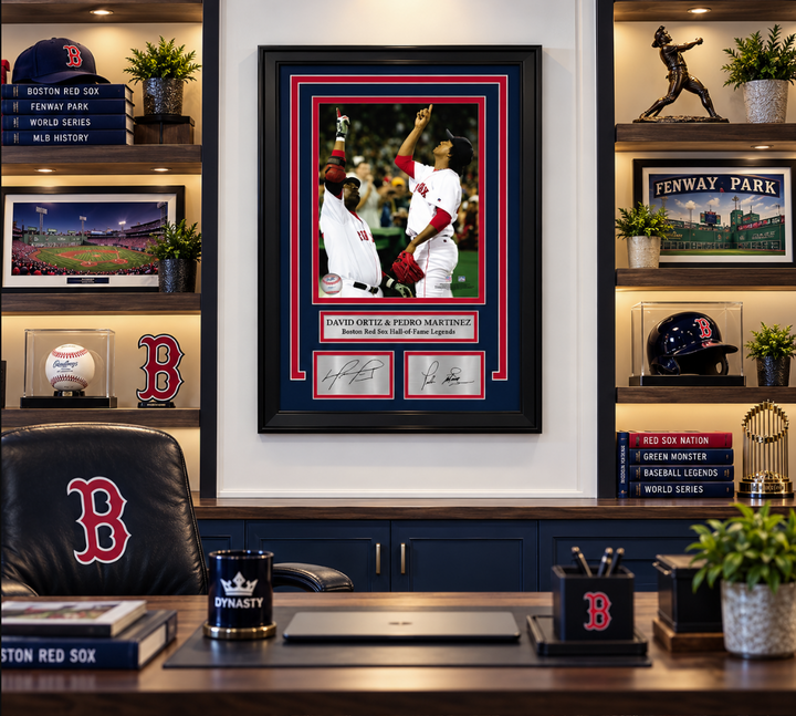 David Ortiz & Pedro Martinez Pointing Boston Red Sox 8" x 10" Framed Photo with Engraved Autographs
