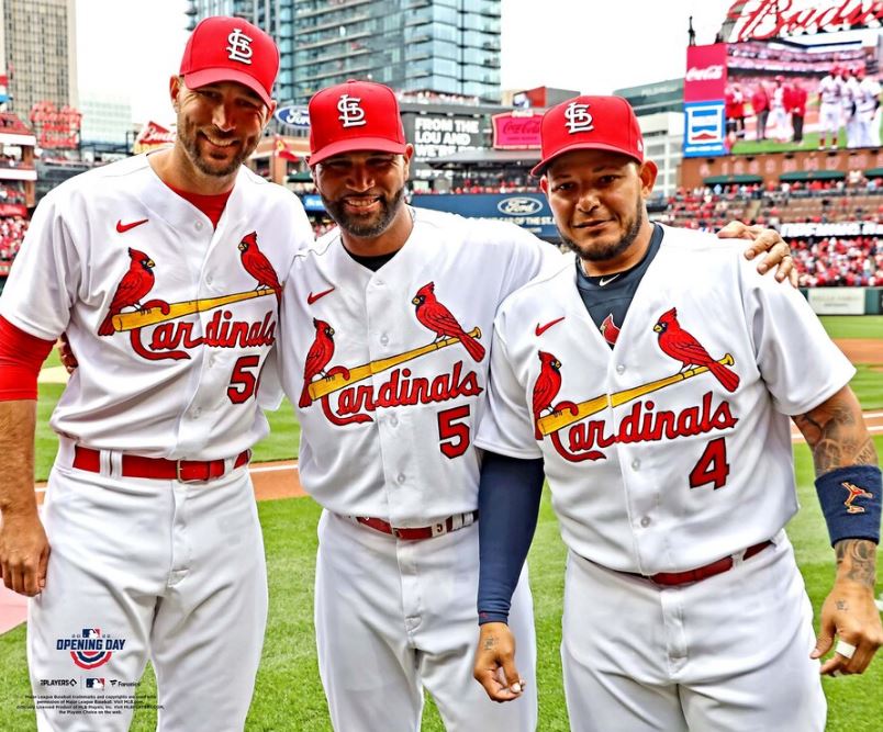 Adam Wainwright, Albert Pujols, & Yadier Molina St. Louis Cardinals 8" x 10" Baseball Photo