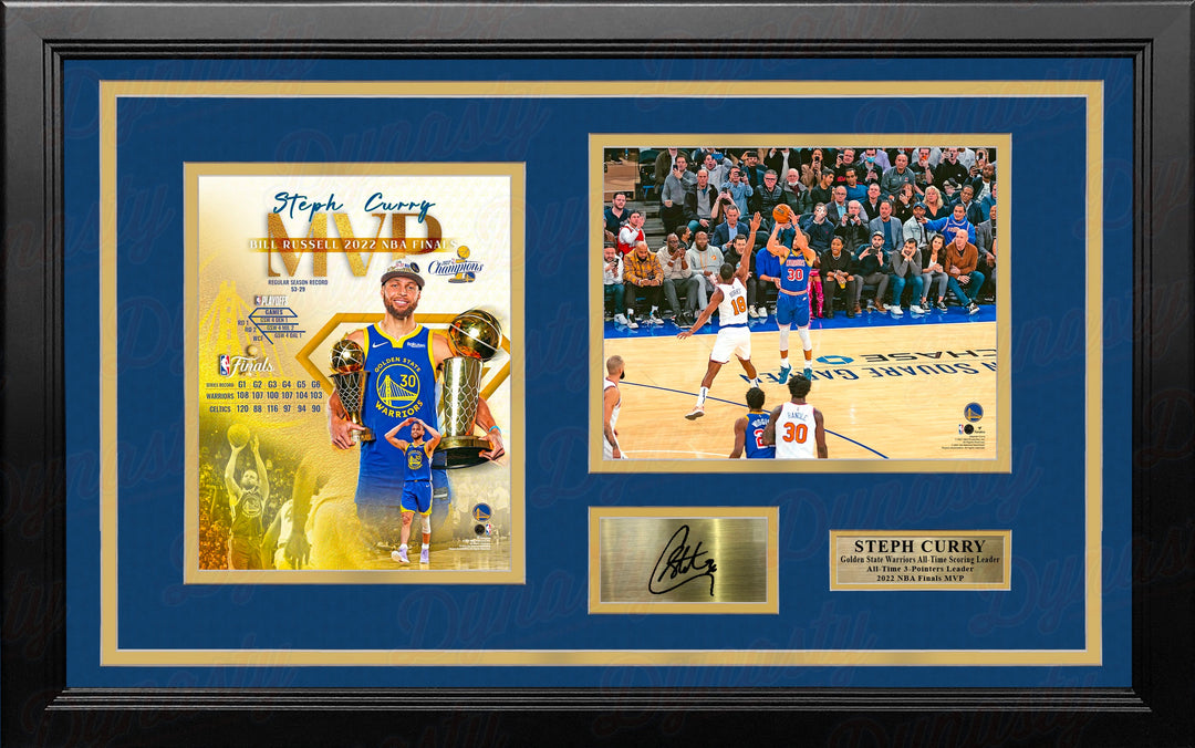 Steph Curry Golden State Warriors 2022 NBA Champions Framed Photo Collage with Engraved Autograph