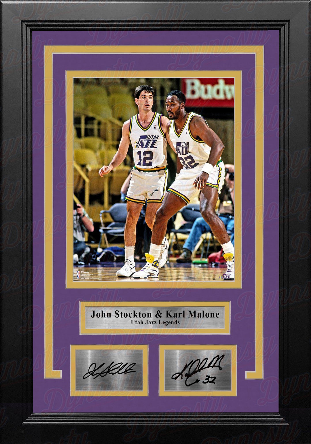 John Stockton & Karl Malone Utah Jazz 8" x 10" Framed Basketball Photo with Engraved Autographs