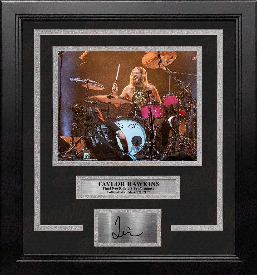 Taylor Hawkins Final Performance 8" x 10" Framed Photo with Engraved Autograph