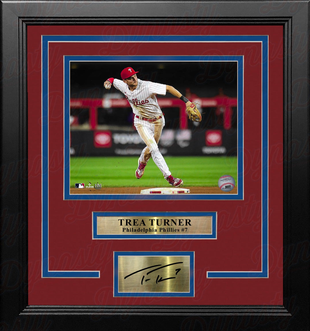 Trea Turner in Action Philadelphia Phillies 11" x 14" Framed Baseball Photo with Engraved Autograph