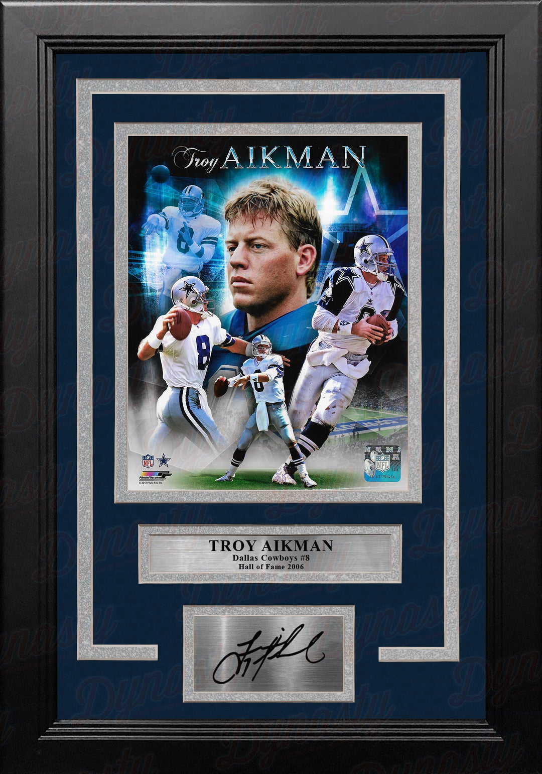 Troy Aikman Dallas Cowboys 8" x 10" Framed Football Collage Photo with Engraved Autograph