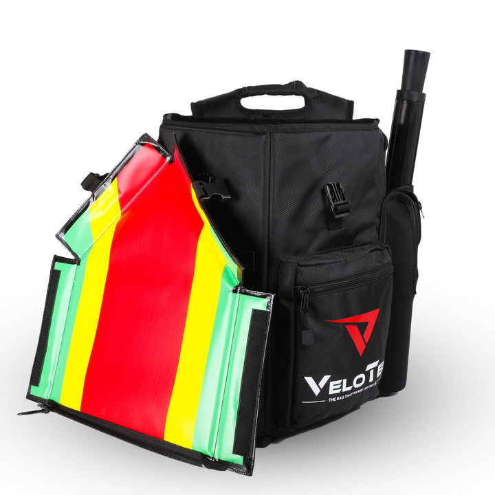 Wheeled VeloTee 2.0 Baseball & Softball Bat Bag Backpack with Batting Tee