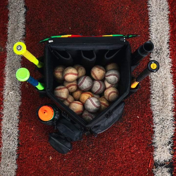 Wheeled VeloTee 2.0 Baseball & Softball Bat Bag Backpack with Batting Tee