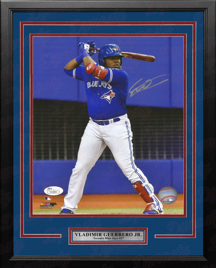 Vladimir Guerrero, Jr. At-Bat Toronto Blue Jays Autographed Framed Baseball Photo