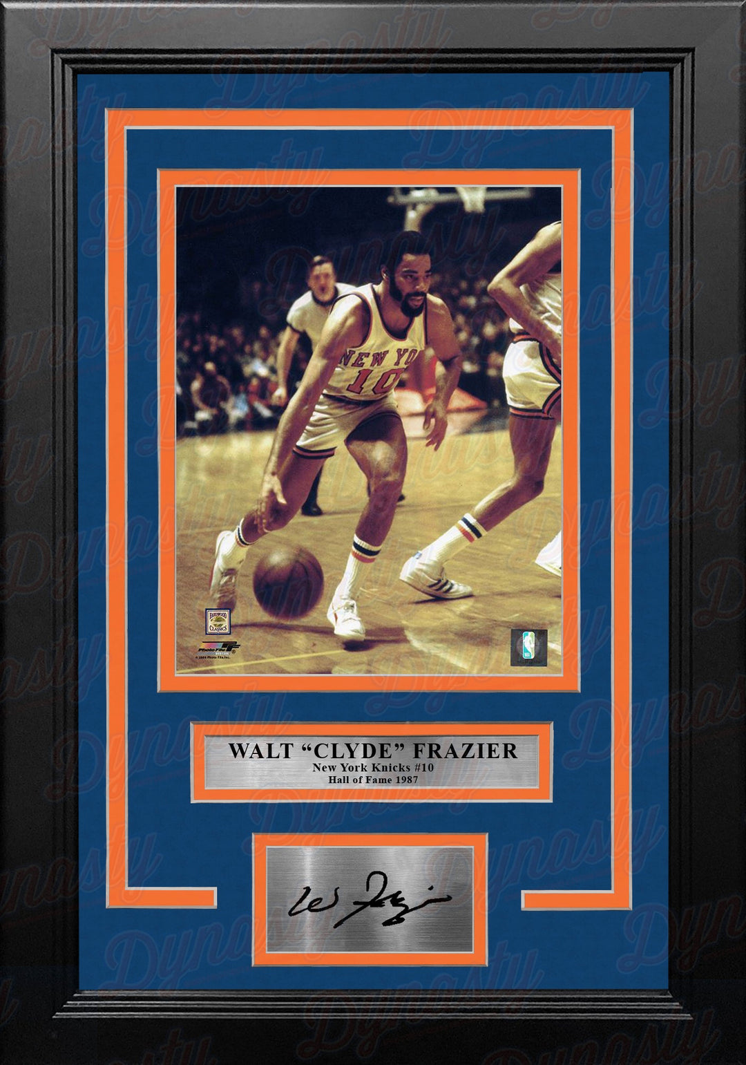 Walt Frazier in Action New York Knicks 8" x 10" Framed Basketball Photo with Engraved Autograph