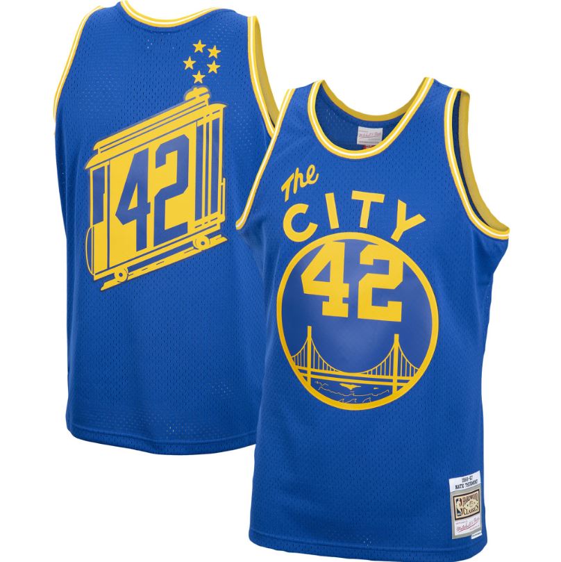 Nate Thurmond San Francisco Warriors Mitchell & Ness Blue Hardwood Classics 1966-67 Swingman Jersey