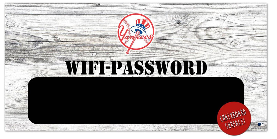 New York Yankees Wifi Password 6" x 12" Wood Sign