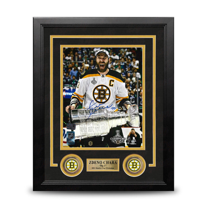 Zdeno Chara 2011 Stanley Cup Boston Bruins Autographed 8" x 10" Framed Hockey Photo