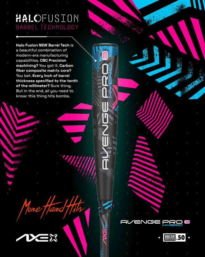Axe Bat BBCOR Axe Avenge Pro 3 Hybrid BBCOR Baseball Bat -3 | Standard Handle
