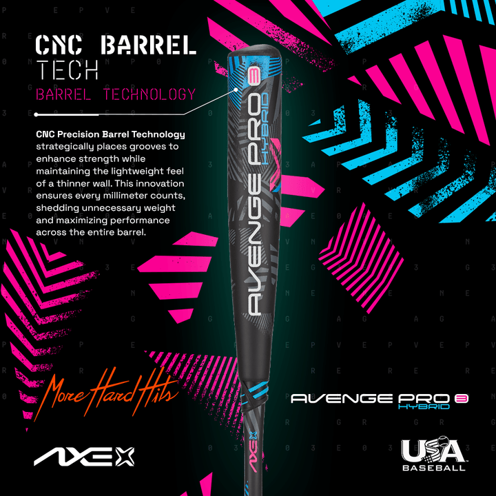 Axe Bat USABat Axe Avenge Pro 3 Hybrid USA Baseball Bat , -5
