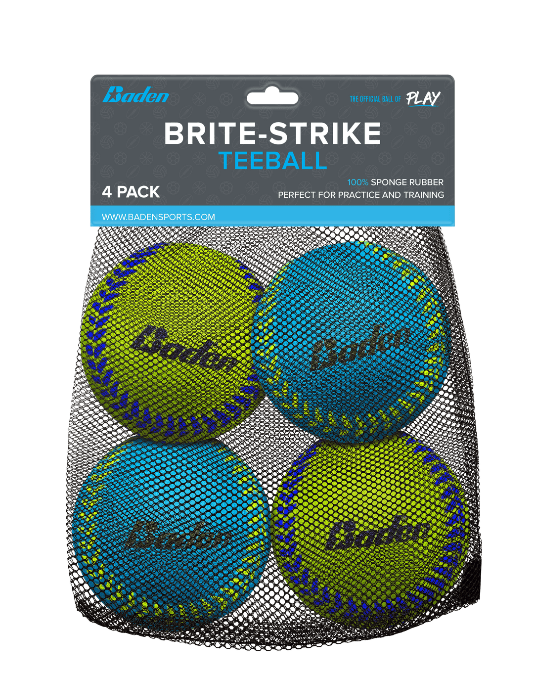 Baden Sports 4 Pack Brite Strike Baseball 6 Pack