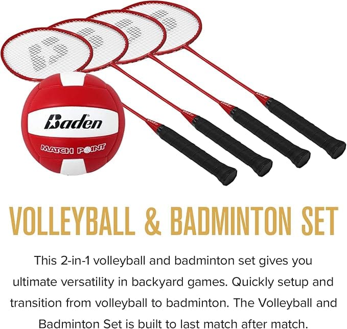 Baden Sports Backyard Game Champions Volleyball & Badminton Set