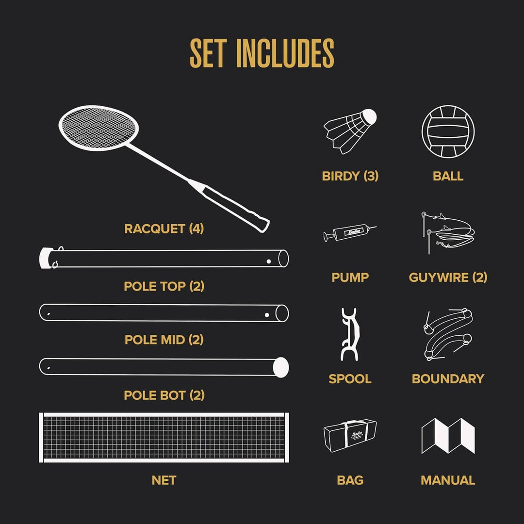Baden Sports Backyard Game Champions Volleyball & Badminton Set