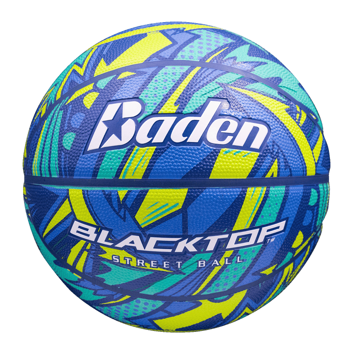 Baden Sports Blue/Green Shapes Graffiti / Official 29.5" Blacktop Rubber Basketball