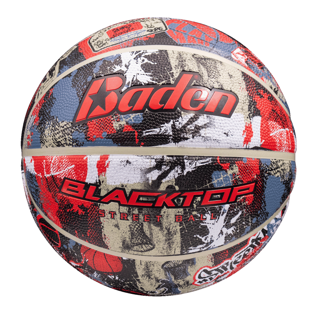 Baden Sports Red/Grey Hooper Graffiti / Official 29.5" Blacktop Rubber Basketball
