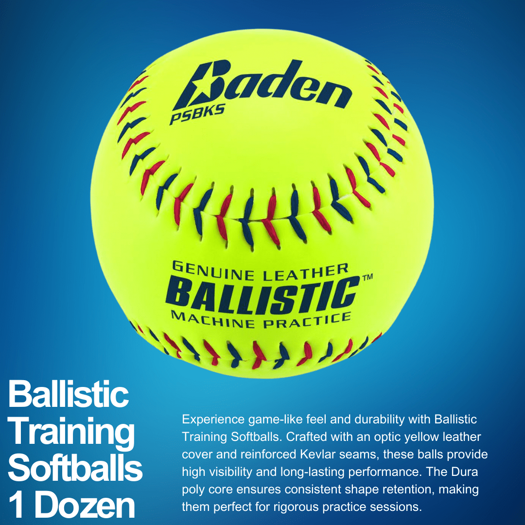 Baden Sports Softball Ballistic Pitching Machine Softballs - 1 dozen