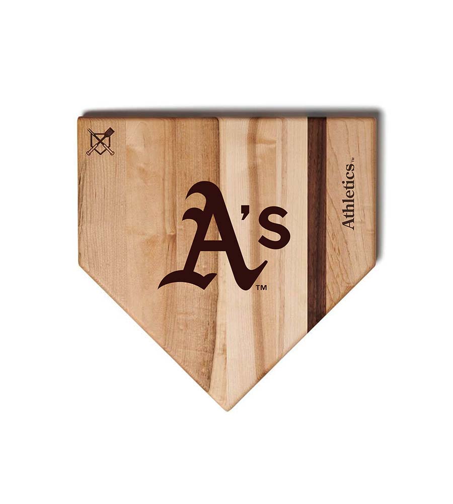 Baseball BBQ 12" Home Plate Athletics Home Plate Cutting Boards | Multiple Sizes | Multiple Designs