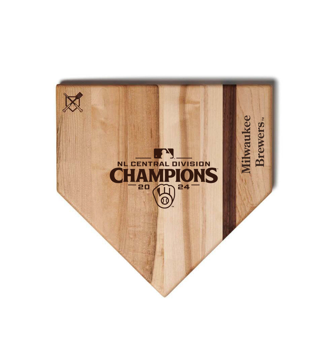 Baseball BBQ 12" Home Plate Milwaukee Brewers 2024 Postseason