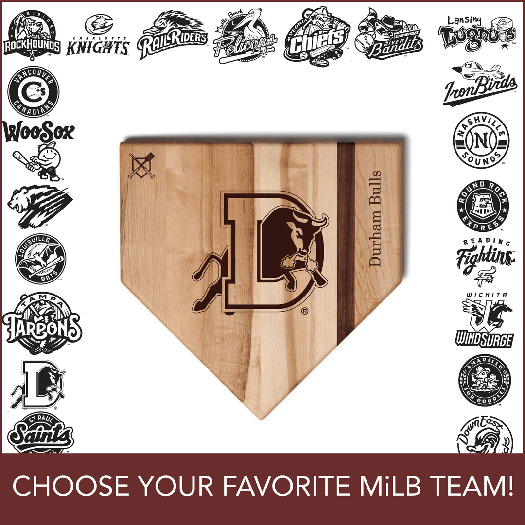 Baseball BBQ 12"x12" MiLB Home Plate Cutting Boards | Choose Your Favorite Team | Multiple Sizes