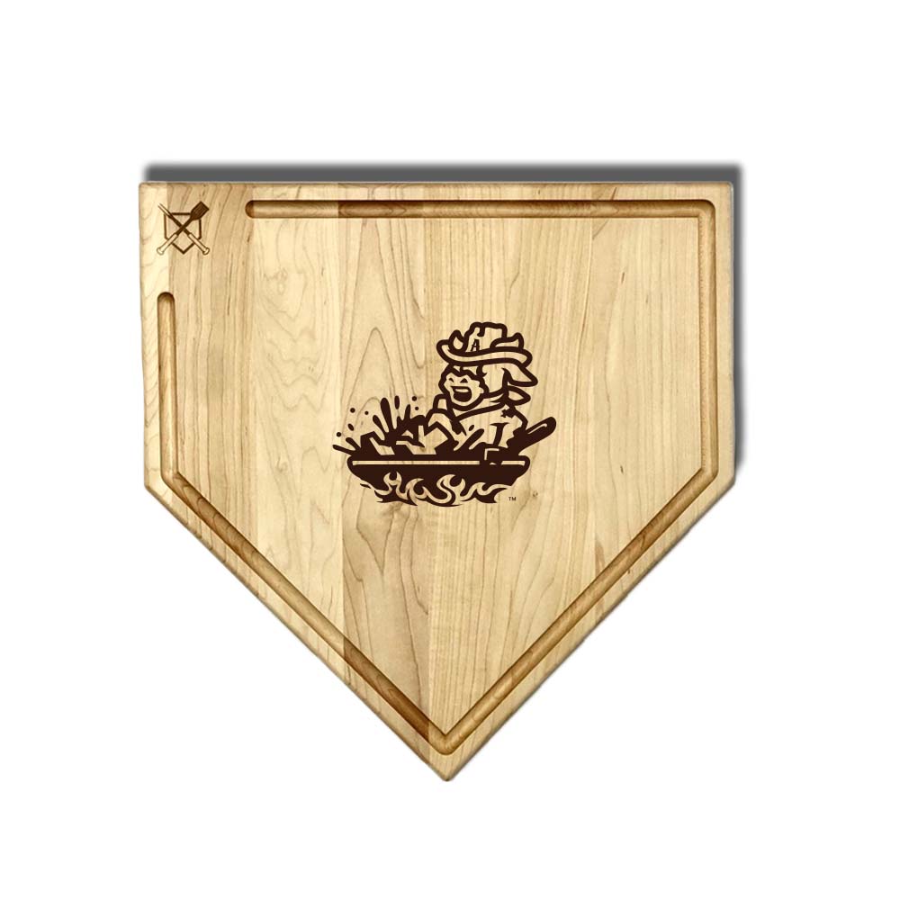 Baseball BBQ 17" Calf Fries Board with trough Sod Poodles Calf Fries Home Plate Cutting Boards